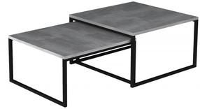Kavos staliukas Nevio, juoda sp./pilka sp., 69 cm x 69 cm x 39 cm