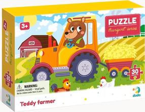 Dėlionė Dodo Farmer Teddy 446381, 20 cm x 27 cm, 30 vnt., įvairių spalvų