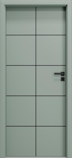 Siseukseleht Domoletti BELGATTO 4, vasakpoolne, roheline v., 204 x 64.4 x 4 cm