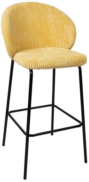 Bāra krēsls Home4you Ziva 10428, matēts, dzeltena krās., 51 cm x 52 cm x 104 cm