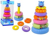 Lavinimo žaislas Lean Toys Educational Pyramid Coloured Rims, 30 cm, įvairių spalvų