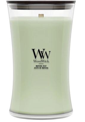 Svece, aromātiskā WoodWick Matcha Zest, 90 - 140 h, 609 g, zaļa krās.