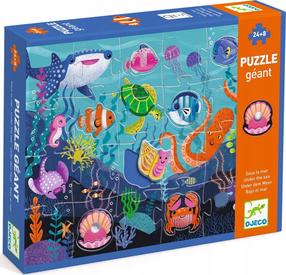 Dėlionė Djeco Under The Sea, 50 cm x 70 cm, 32 vnt., įvairių spalvų