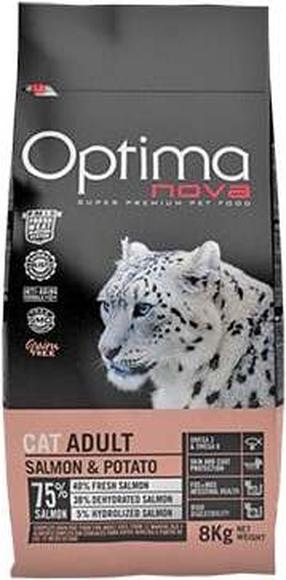 Sausas kačių maistas Optima Nova Cat Adult Salmon & Potato Grain Free, lašiša, 2 kg