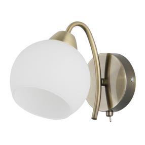 Светильник настенный Candellux Lighting Nestor 21-34977, E27, 1 x 40 Вт, белый цв. / латунный цв., 13 x 13 см