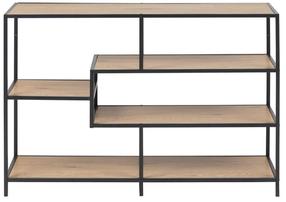Pastatoma lentyna Home4you Seaford, ąžuolo sp./juoda sp., 78.5 cm x 35 cm x 114 cm