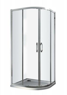 Душевая кабина Huppe X1, полукруглая, без поддона, 90 см x 90 см x 190 см, прозрачный цв./серебристый цв./прозрачный