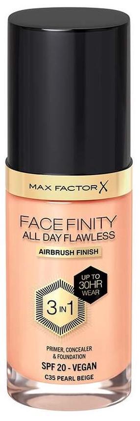 Šķidrā grima bāze Max Factor All Day Flawless 3 in 1 Facefinity, SPF 20, c35 pearl beige, 30 ml