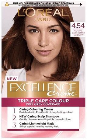 Plaukų dažai L’Oréal Paris Excellence Creme, natural dark copper mahogany brown sp., 4.54, 176 ml