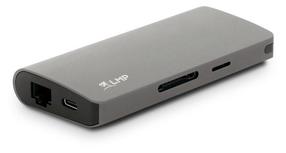 Šakotuvas LMP USB-C - HDMI/Mini DisplayPort/2 x USB/RJ-45/USB-C/SD/MicroSD LMP-USBC-TRAV-SG USB-C male, HDMI/Mini DisplayPort/2 x USB/RJ-45/USB-C/SD/MicroSD female, pilka sp.