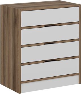 Komoda Kalune Design Elina 8173, balta sp./riešuto sp., 79 cm x 70 cm x 40 cm