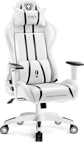 Žaidimų kėdė Diablo Chairs X-One 2.0 King Size, 58 x 63 x 136 - 145 cm, balta sp./juoda sp.