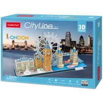 3D dėlionė Cubicfun City Line London MC253h, 53.5 cm x 16.5 cm, 107 vnt., įvairių spalvų