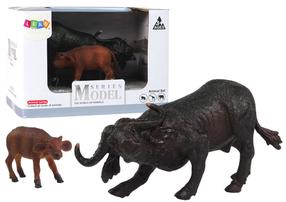 Figūrėlių rinkinys Lean Toys The Worl Of Animals Buffalo Calf, 2 vnt., ruda sp./juoda sp.