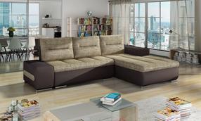 Kampinė sofa Ottavio Berlin 03, Soft 66, ruda sp./smėlio sp., dešininė, 180 x 275 cm x 85 cm