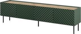 TV staliukas Cama Meble Onda, žalia sp., 40 cm x 200 cm x 35 - 54 cm
