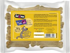 Skanėstas šunims Hau&Miau Natural Pressed Bone, 0.75 kg, 50 vnt.