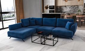 Kampinė sofa Larde Loco 40, tamsiai mėlyna sp., kairinė, 191 x 276 cm x 90 cm