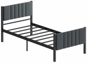 Lova viengulė Kalune Design Lotus, 90 x 190 cm, antracito sp., be čiužinio, su grotelėmis
