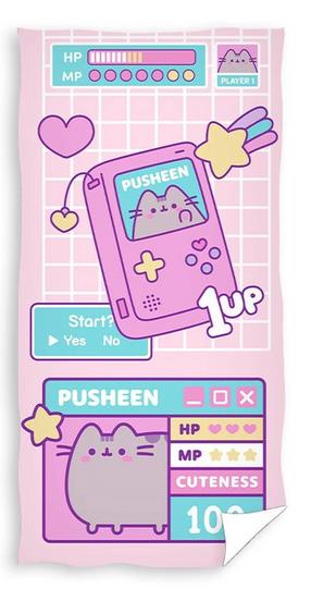 Vaikiškas rankšluostis Pusheen RDC-437, rožinė sp., 140 cm x 70 cm