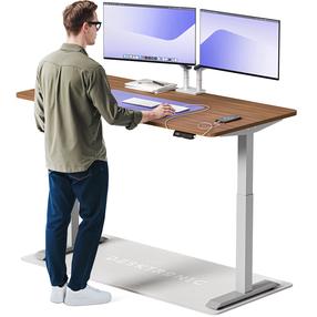 Arvutilaud reguleeritava kõrgusega Desktronic HomeOne, 160 cm x 80 cm, 72 - 119 cm, hall v./pähklipuu v.
