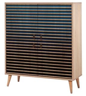Spintelė Kalune Design Multilux 222, mėlyna sp./ruda sp., 95 cm x 36 cm x 111 cm