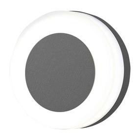 Sieninis lauko šviestuvas AZzardo Enok Round, 9W, LED, IP44, juoda sp./tamsiai pilka sp., 14.5 cm x 4.6 cm