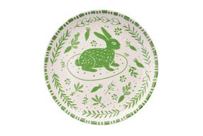 Lėkščių rinkinys serviravimo Hermia Hoppity, 25.5 cm x 25.5 cm x 2.5 cm, balta sp./žalia sp.