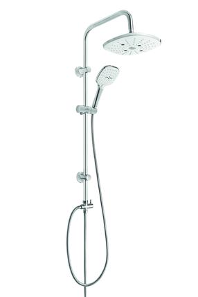 Dušo komplektas Invena Rotonda AU-27-K02-G, balta sp./sidabro sp.