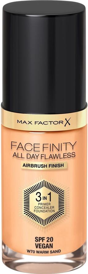 Šķidrā grima bāze Max Factor All Day Flawless 3 in 1 Facefinity, SPF 20, w70 warm sand, 30 ml