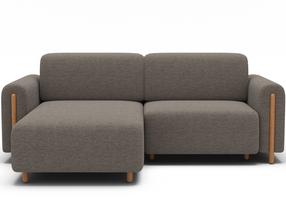Modulinė sofa Acossta, ruda sp., dešininė, 154 x 244 cm x 95 cm