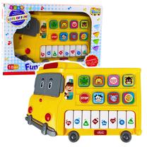 Interaktyvus žaislas, pianinas, autobusas Lean Toys Funny, 18 cm, geltona sp.
