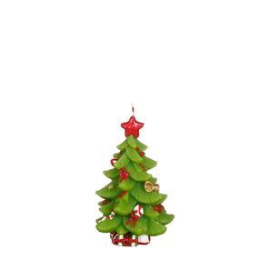 Žvakė, forminė Christmas tree, 10 h, žalia sp.