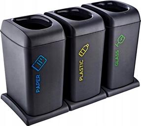 Atliekų rūšiavimo sistema Katex, 3 x 40 L l, juoda sp.