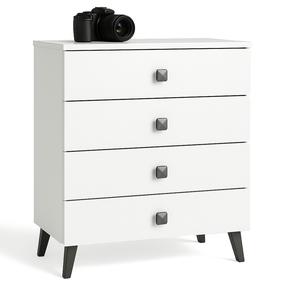 Kumode Akord Furniture Factory Mobi K-04, balta krās./melna krās., 73 cm x 60 cm x 37 cm