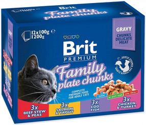 Mitrā kaķu barība Brit Premium Family Plate Chunks, 0.100 kg x 12 gab.