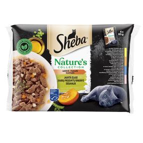 Влажный корм для кошек Sheba Nature's, мясо, 0.085 кг x 4 шт.