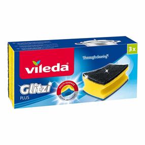 Tīrīšanas sūklis Vileda GLITZI PLUS VILE00144, melna krās./dzeltena krās., 3 gab.