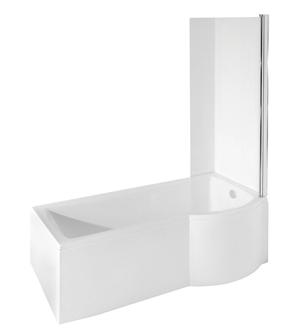 Vonia su sienele, laisvai pastatoma Besco Inspiro, 70 cm x 170 cm x 55.5 cm, dešininė, balta sp.