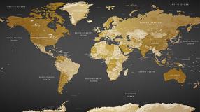 Fototapetas Artgeist World Map: Modern Geography Ii, 280 cm x 500 cm