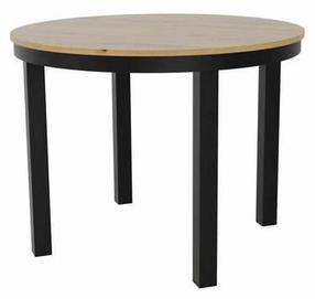 Valgomojo stalas išskleidžiamas Bernardin, juoda sp./artisan oak sp., 100 - 176 cm x 100 cm x 76 cm