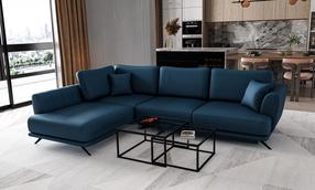 Kampinė sofa Larde Savoi 40, tamsiai mėlyna sp., kairinė, 191 x 276 cm x 90 cm