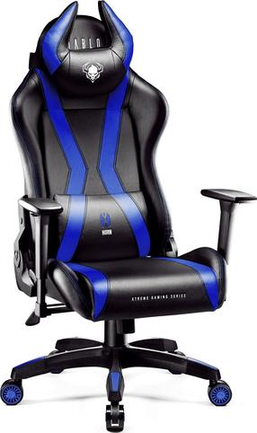 Žaidimų kėdė Diablo Chairs X-Horn 2.0, 51 x 67 x 124 - 134 cm, juoda sp./mėlyna sp.