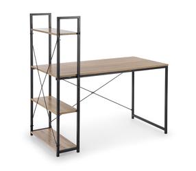 Rašomasis stalas su lentyna Narvik B1, 120 cm x 64 cm, 70 - 120 cm, ąžuolo sp./juoda sp.