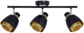 Lampa griesti Candellux Lighting Aleksandria 93-13767, E14, 3 x 40 W, zelta krās./melna krās. / melna krās., 10 x 7,5 cm