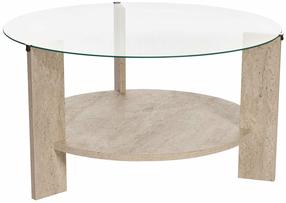 Kavos staliukas Nordure Clara, smėlio sp., 75 cm x 75 cm x 40 cm