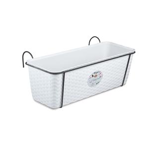 Gėlių vazonas 6475851, plastikinis, 50 cm x 18 cm, Ø 50 cm, balta sp.