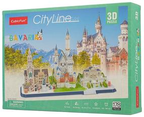 3D пазл Cubicfun City Line Bavaria MC267H, 48 см x 24.4 см, 178 шт., многоцветный