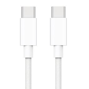 iLike CBL6 Pintas laidas 65 W PD USB-C į USB-C duomenų ir įkroviklio 2 m kabelis baltas