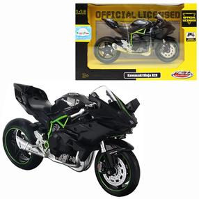 Žaislinis motociklas MSZ Kawasaki Ninja H2R, 1:12, juoda sp.
